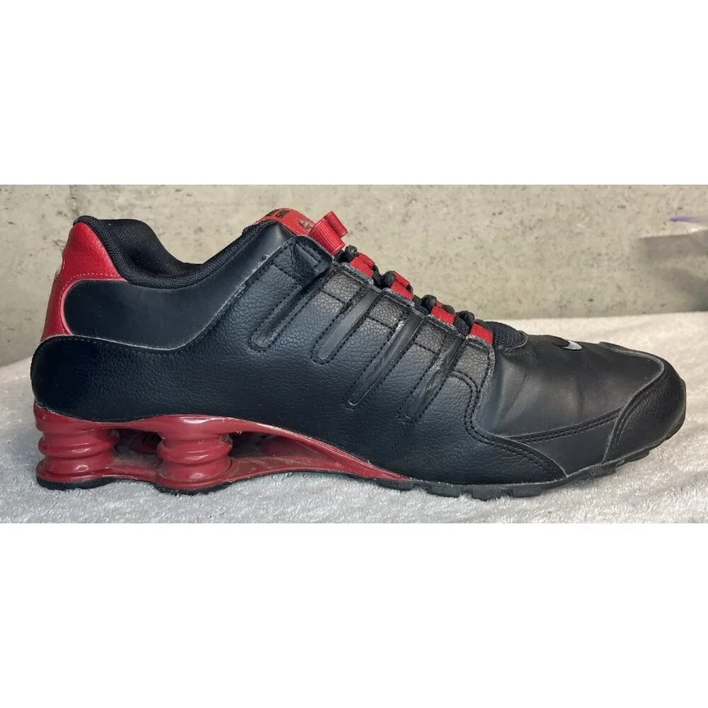 RARE NIKE SHOX NZ EU 501524-027 BLACK SILVER GYM RED MENS SIZE 14 SHOES SNEAKERS - Picture 3 of 8